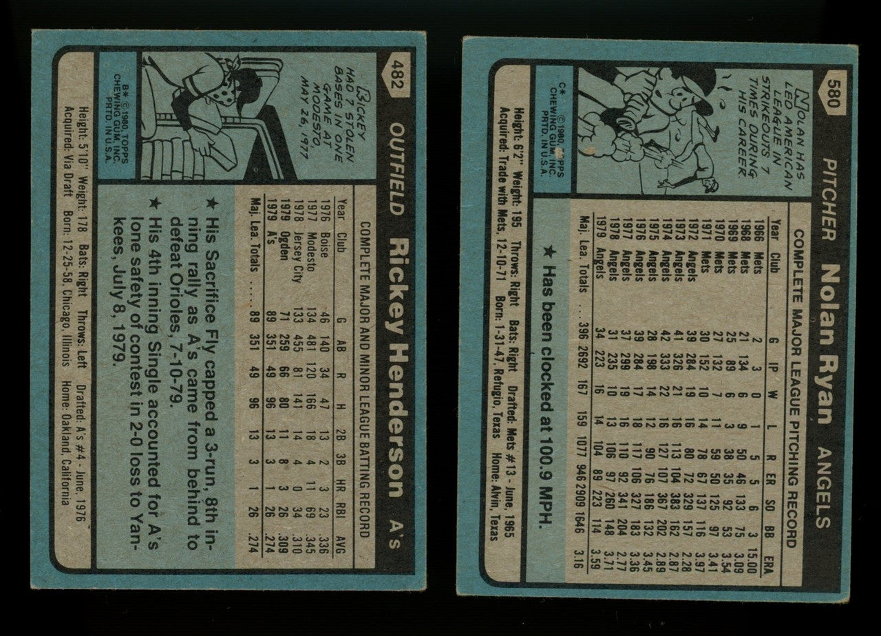 1980 Topps Baseball Complete Set (726) EX Condition