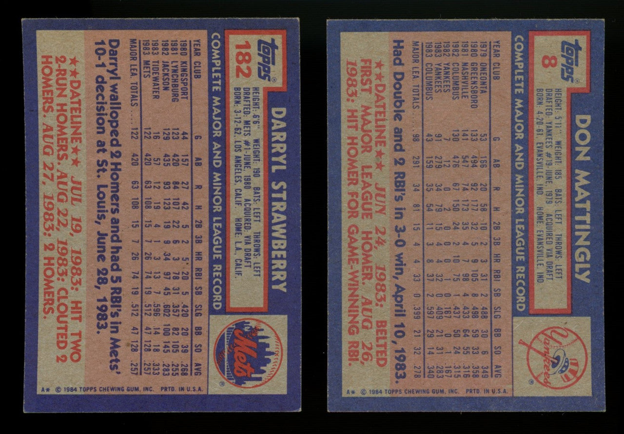 1984 Topps Baseball Complete Set (792) NM Condition