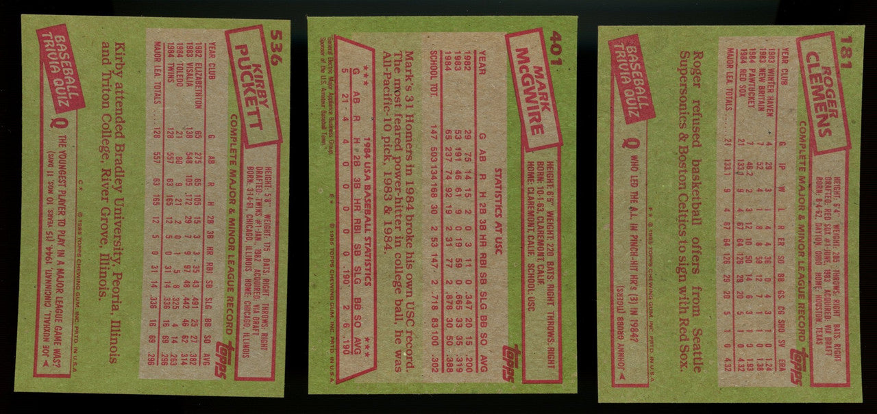 1985 Topps Baseball Complete Set (792) NM-MT Condition