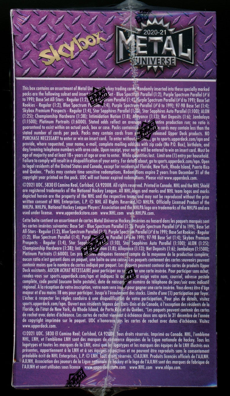 2020/21 Upper Deck Skybox Metal Universe Hockey Blaster Box