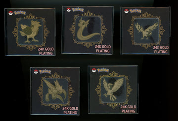 Pokemon Korean Striking Popping Candy 24k Gold Plating Sticker Lot of 5