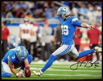 Jake Bates Signed Autographed 16x20 Photo vs. Bucs