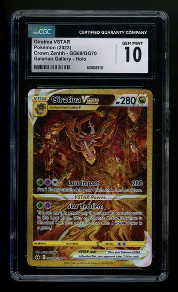 2023 Pokemon Giratina VSTAR Crown Zenith Secret Rare #GG39 CGC 10