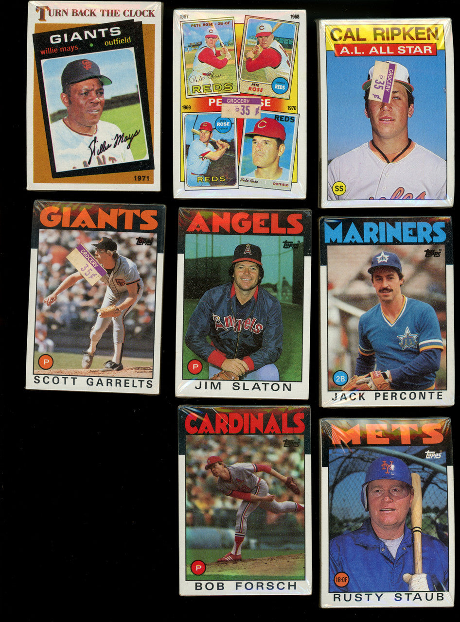 1986 Topps Baseball Grocery Cello Pack Lot of 17