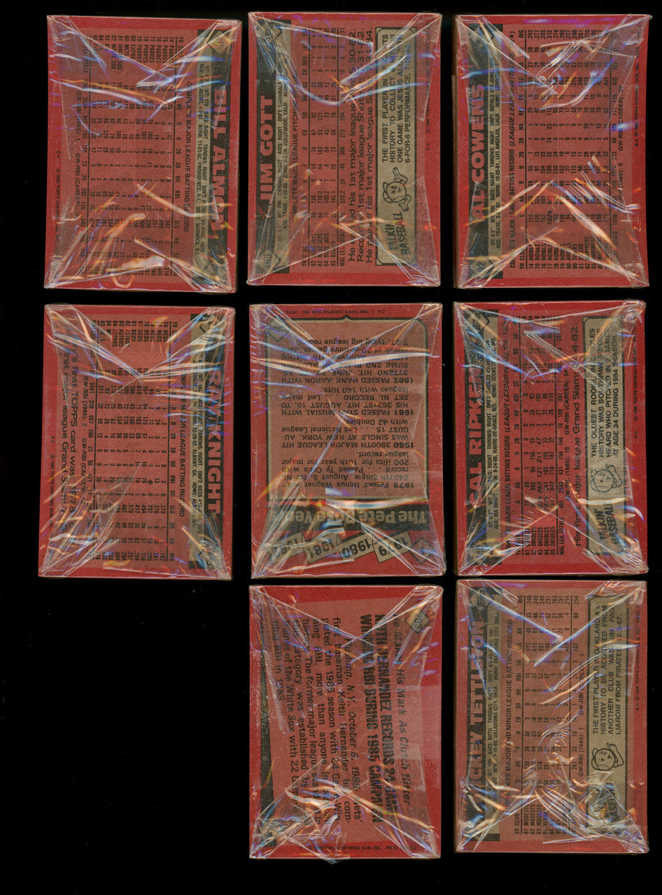 1986 Topps Baseball Grocery Cello Pack Lot of 17