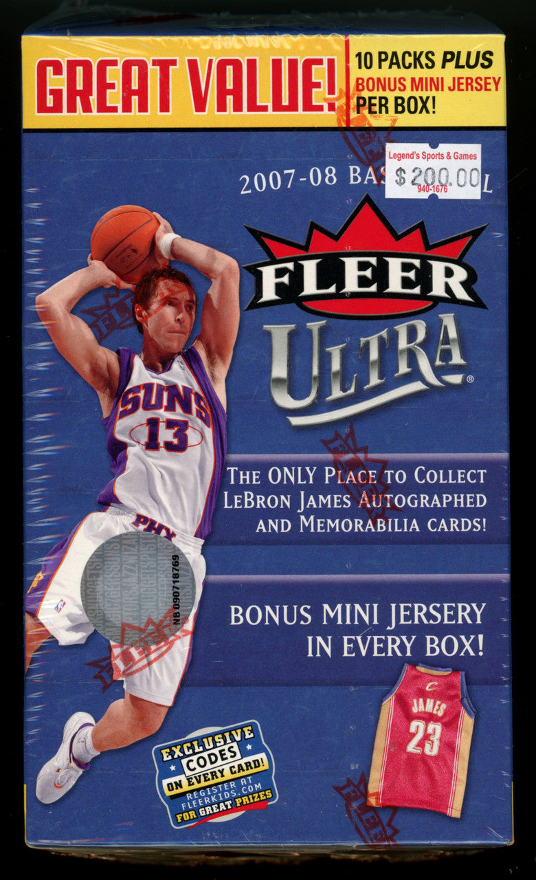 2007-08 Fleer Ultra Basketball Blaster Box 10 Packs + Mini Jersey Sealed