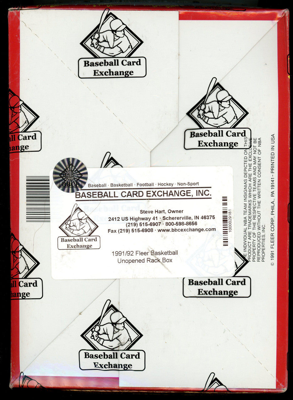 1991-92 Fleer Basketball Rack Box BBCE Wrapped and Sealed