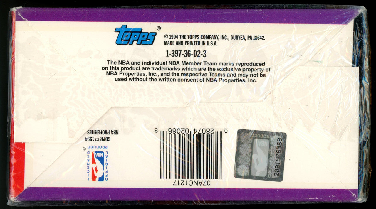 1993-94 Topps Stadium Club Basketball Series 2 Jumbo Box Factory Sealed