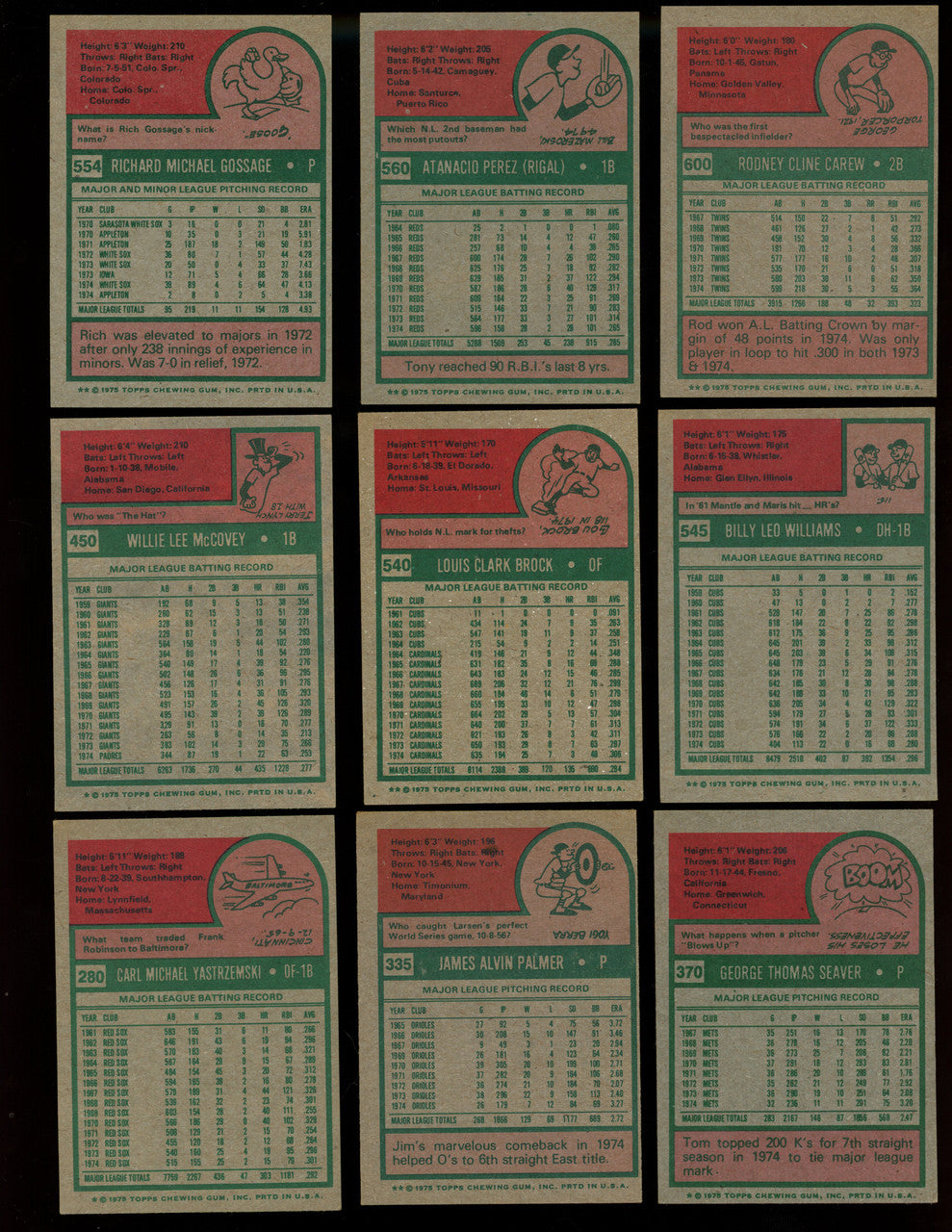 1975 Topps Baseball Complete Set 1-660 EX-MT Condition