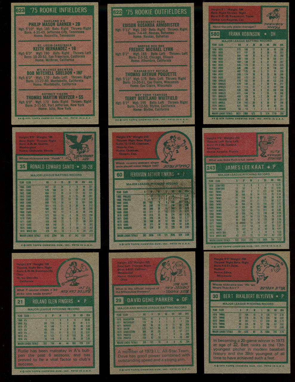 1975 Topps Baseball Complete Set 1-660 EX-MT Condition