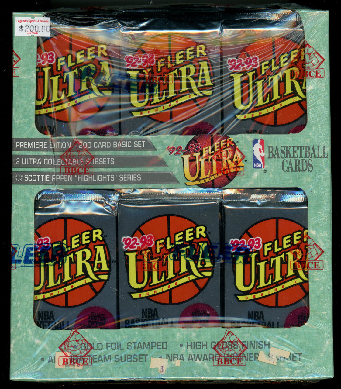 1992-93 Fleer Ultra Series 1 Basketball Jumbo Box Factory Sealed BBCE Wrapped