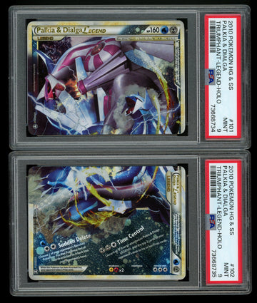 2010 Pokemon Palkia & Dialga Legend Top/Bottom Set HG SS Holo Sequential PSA 9