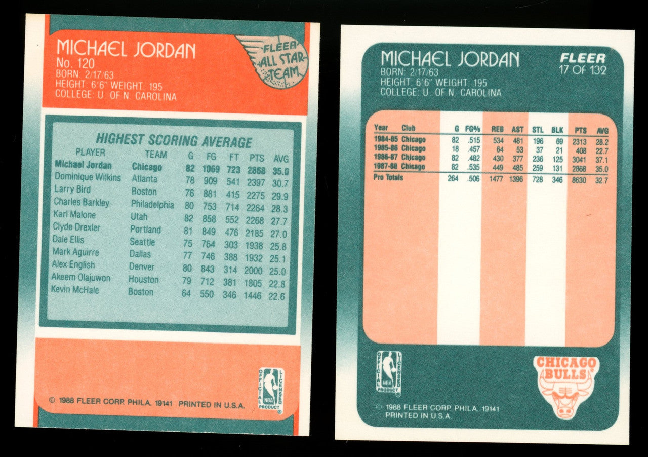 1988-89 Fleer Basketball Complete Set (132) + Stickers (11) NM-MT