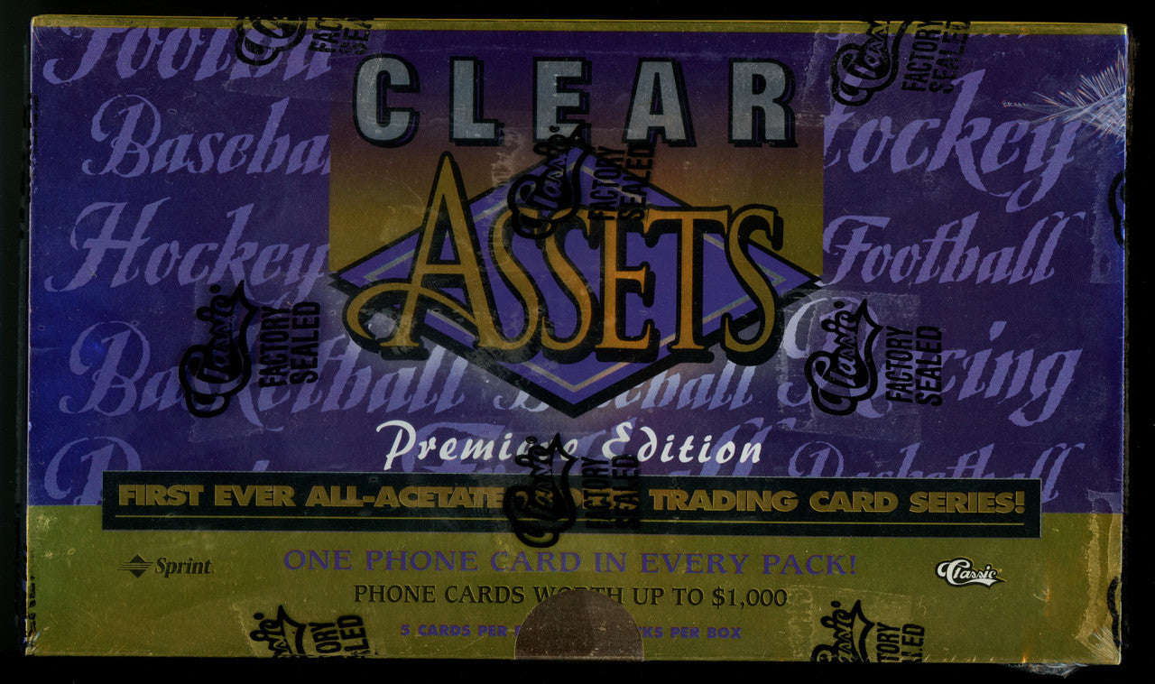 1996 Classic Clear Assets Premier Edition Box 18 Packs Factory Sealed