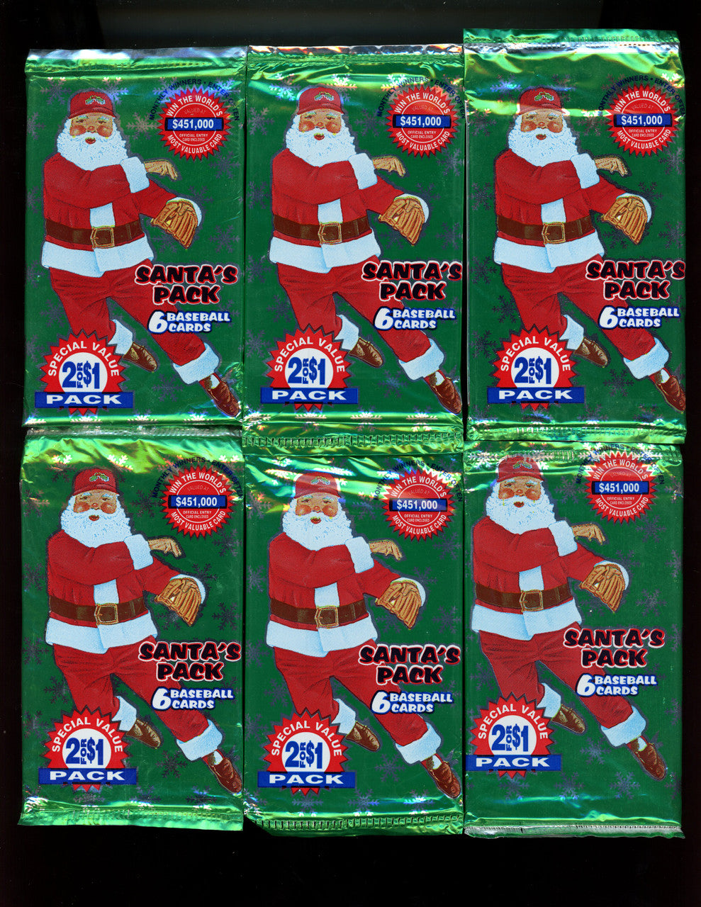 1995 Treat Santa's Pack Unopened Sealed Lot of 6 Rare