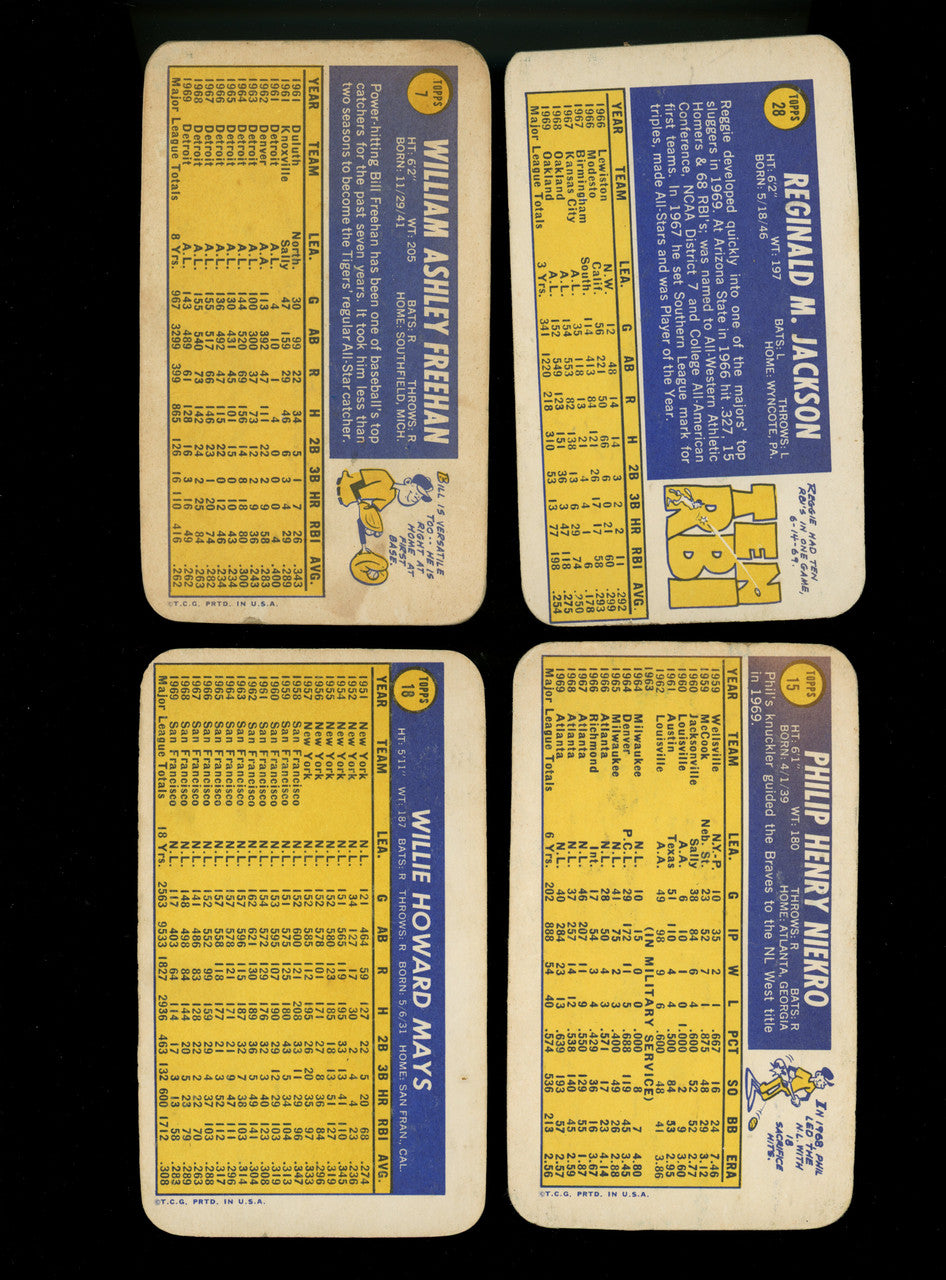 1970-1971 Topps Super Card Lot of 26 Low Grade Mays Jackson