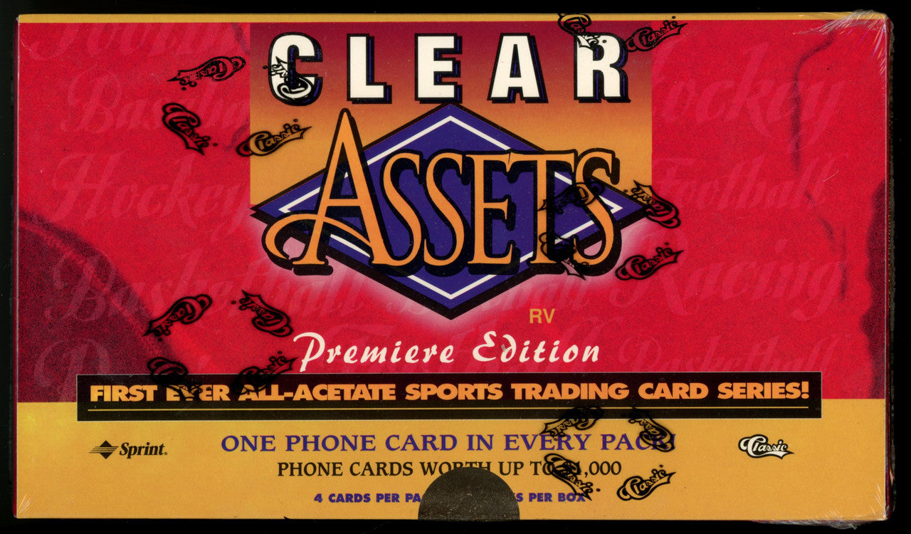 1996 Classic Clear Assets Premiere Edition Box 36 Packs Factory Sealed