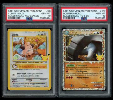 2021 Pokemon Celebration Classic Collection Cleffa & Donphan #20/#107 PSA 10 Lot