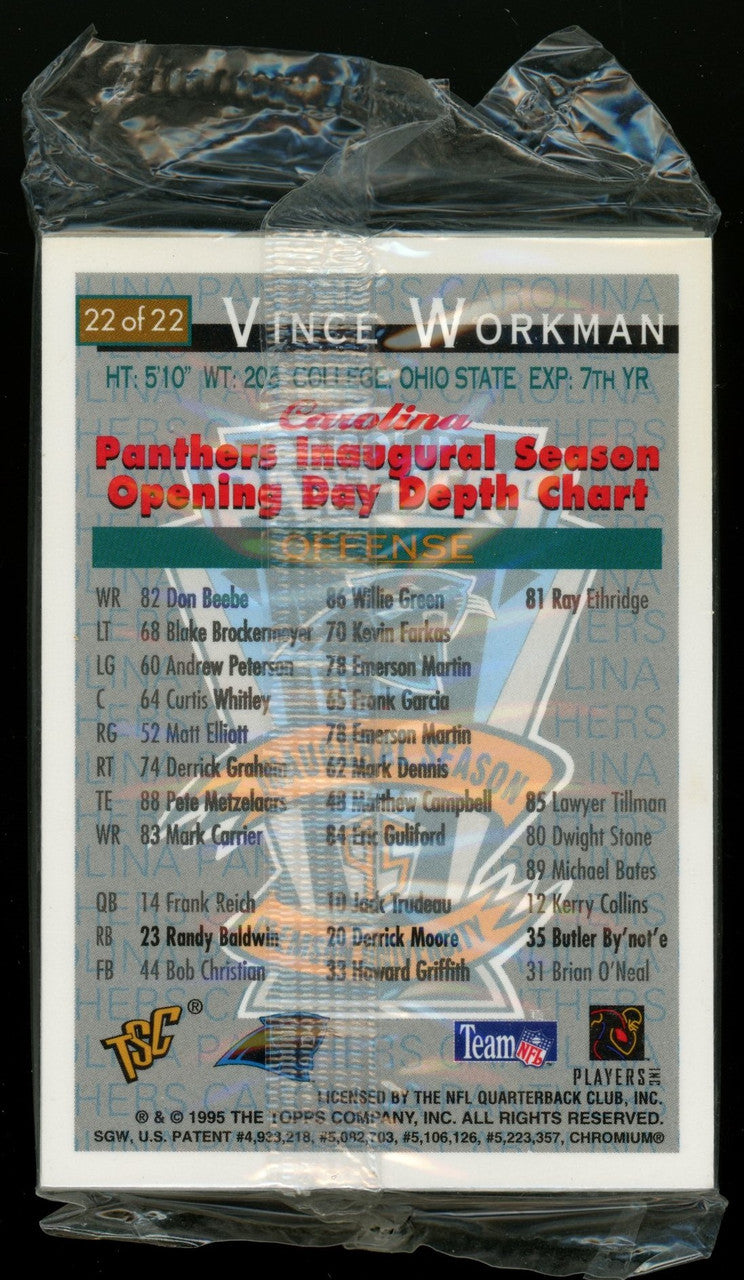 1995 Topps Stadium Club Carolina Panthers Inaugural Season Team Set Sealed