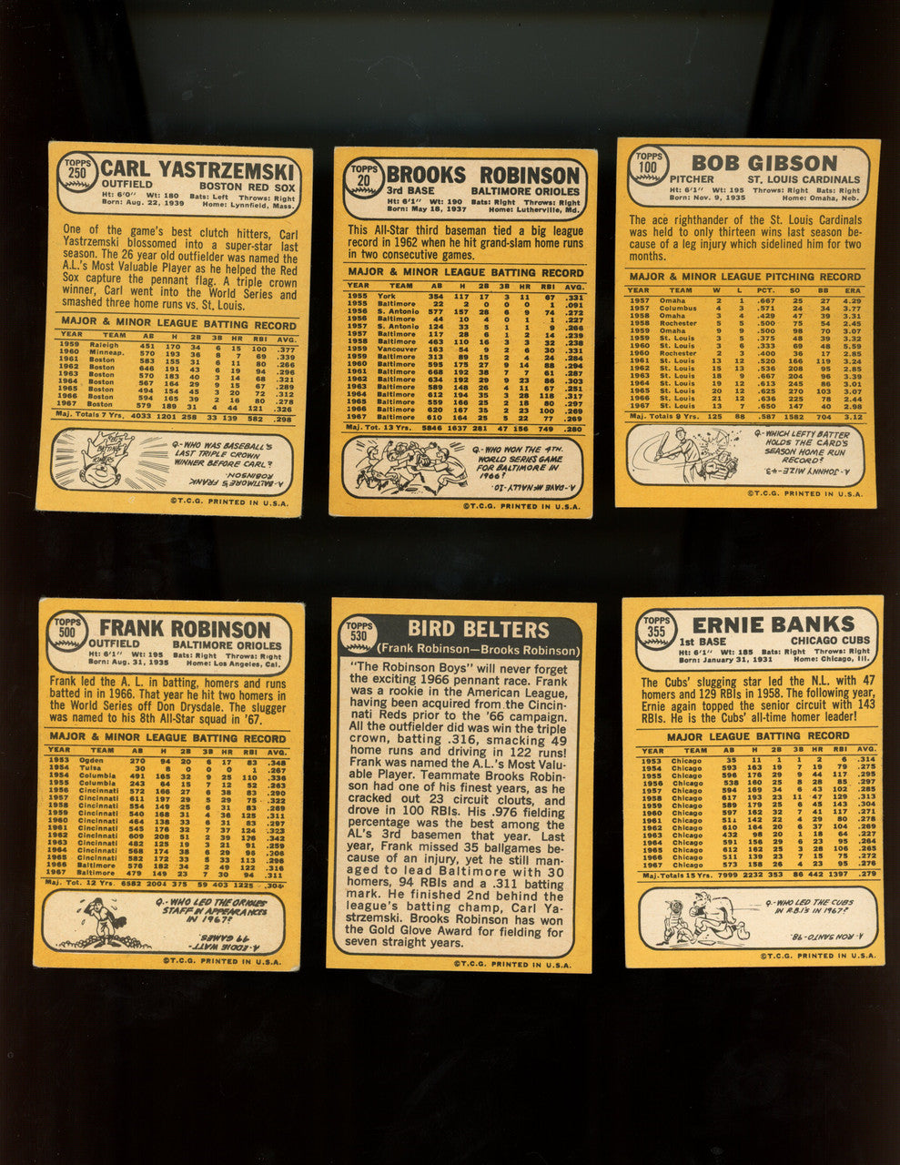 1968 Topps Baseball Complete Set (598) VG-EX Overall Ryan Bench PSA