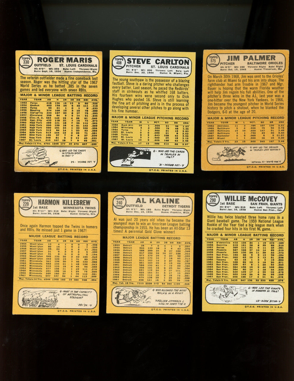 1968 Topps Baseball Complete Set (598) VG-EX Overall Ryan Bench PSA