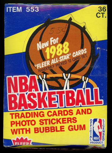 1988-89 Fleer Basketball Empty Wax Box BBCE Wrapped