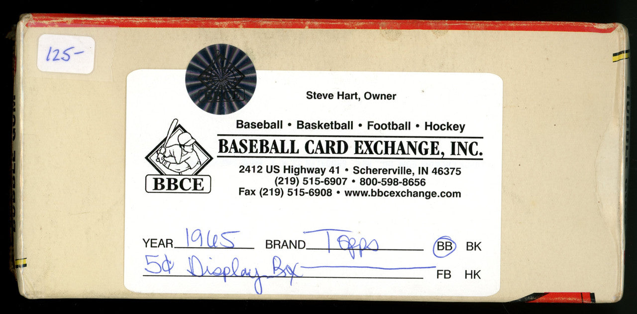1965 Topps Baseball Empty Wax Box BBCE Wrapped