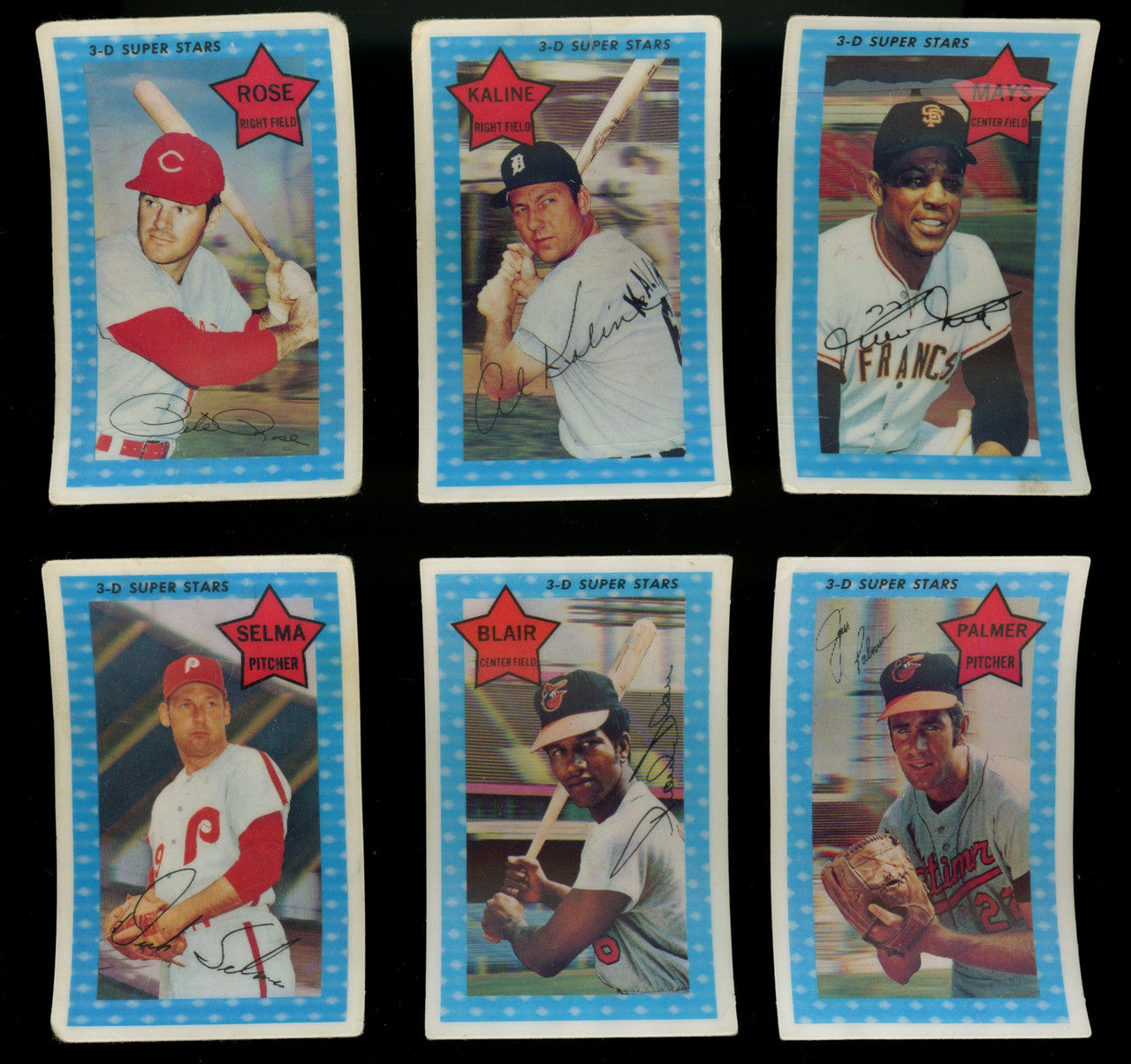1971 Kellogg's Baseball Lot of 12 Mays Kaline Rose Palmer Low Grade