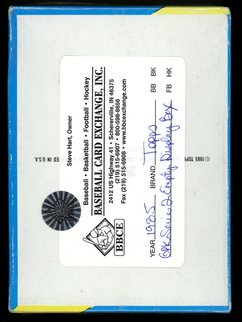 1985 Topps Garbage Pail Kids Series 2 Empty Display Box BBCE Wrapped
