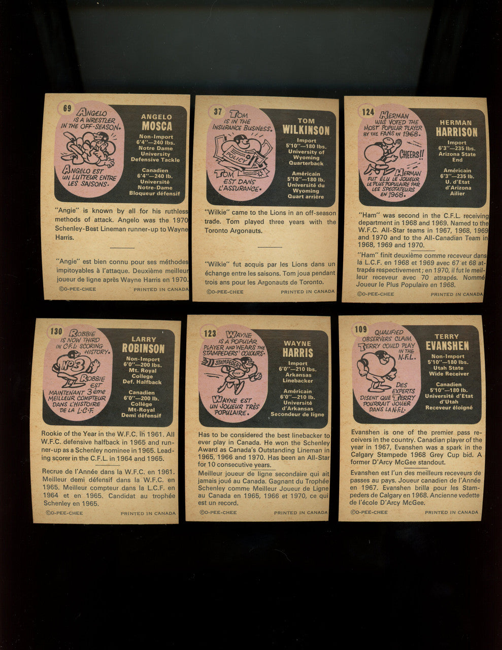 1971 O-Pee-Chee CFL Football Near Complete Set 114/132 EX