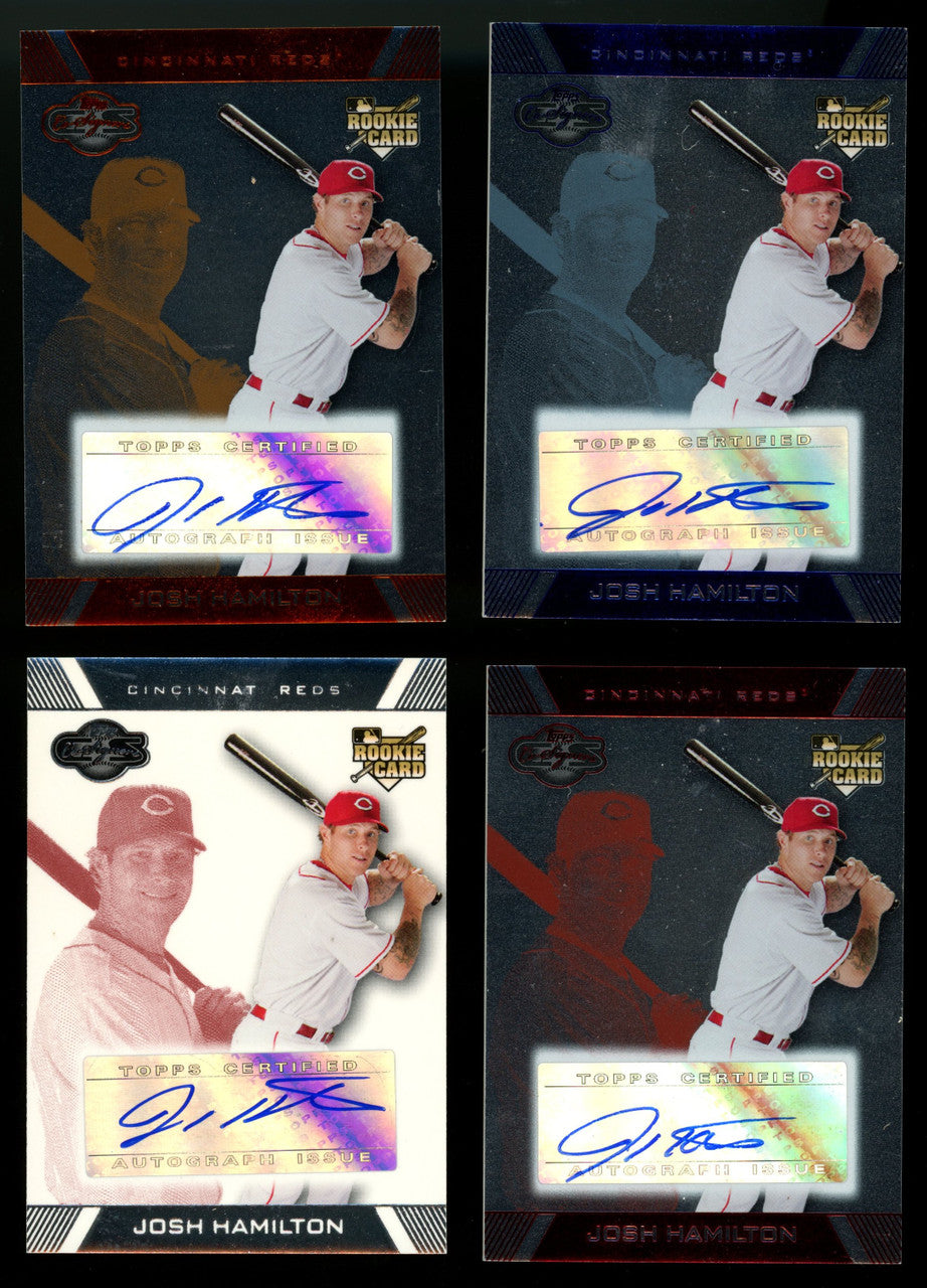 2007 Topps Co-Signers Josh Hamilton RC Auto Rainbow Lot of 4 #120 "B"