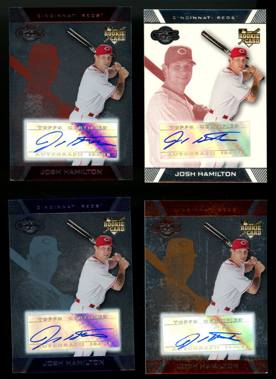 2007 Topps Co-Signers Josh Hamilton RC Auto Rainbow Lot of 4 #120 "A"