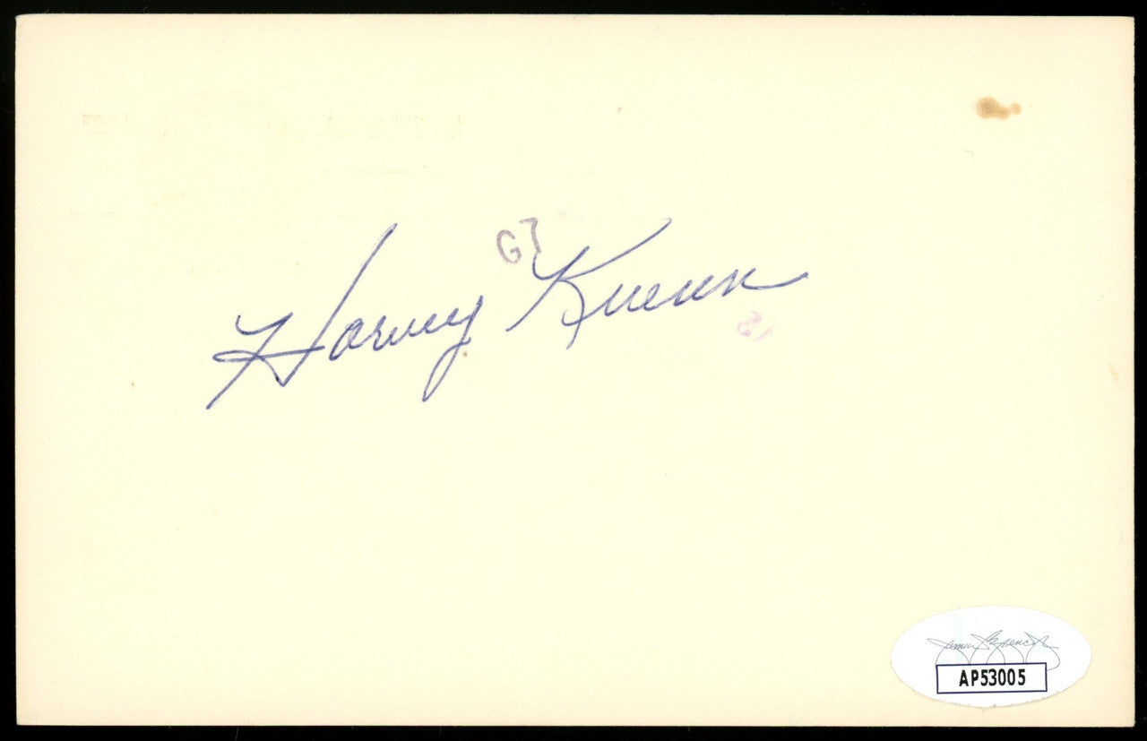 Harvey Kuenn Signed Autographed Postcard JSA