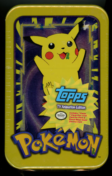 1999 Topps Pokemon TV Animation Pikachu Tin Factory Sealed