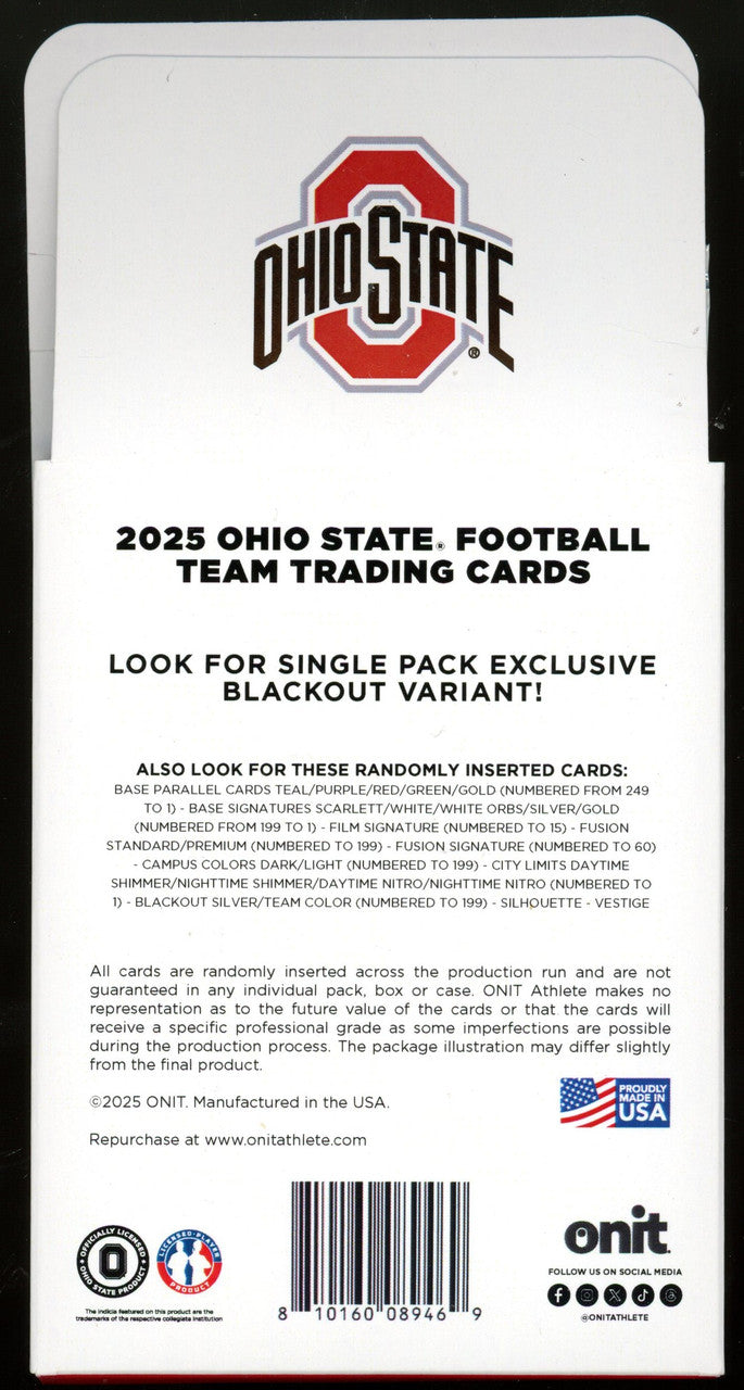 2025 Onit Ohio State Football Pack