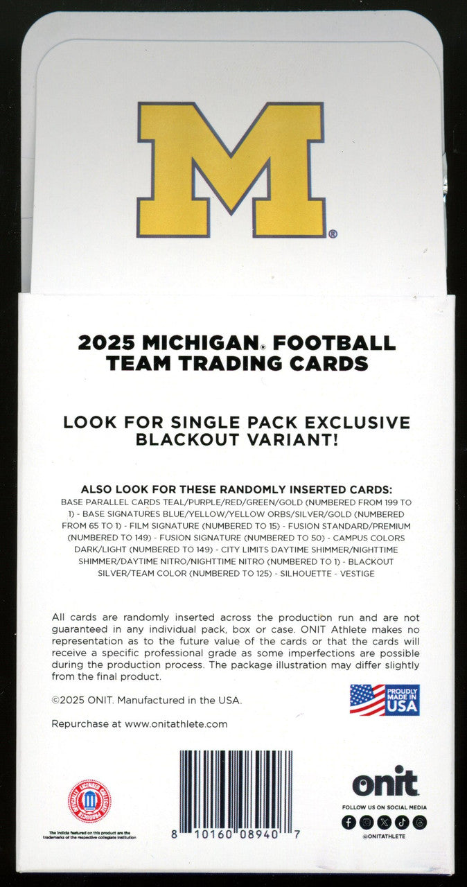 2025 Onit University of Michigan Football Pack