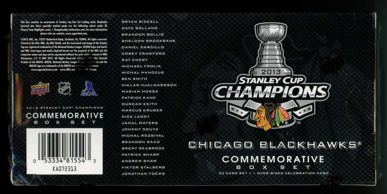 2013 Upper Deck Chicago Blackhawks Stanley Cup Champions Box Set Sealed