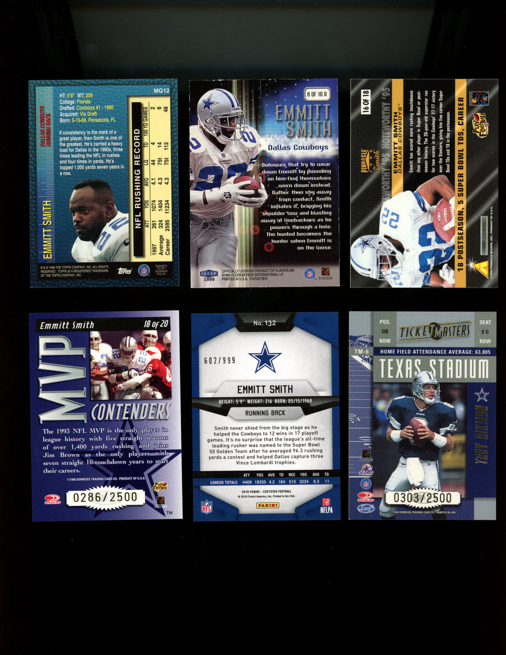 Emmitt Smith Lot Of 475 Cards - Inserts and Rookies