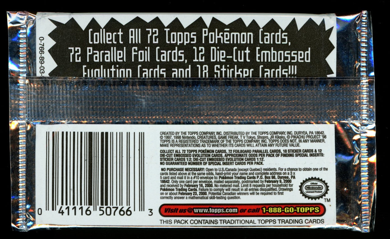 1998 Topps Pokemon The First Movie Booster Pack Blue Topps Logo Sealed