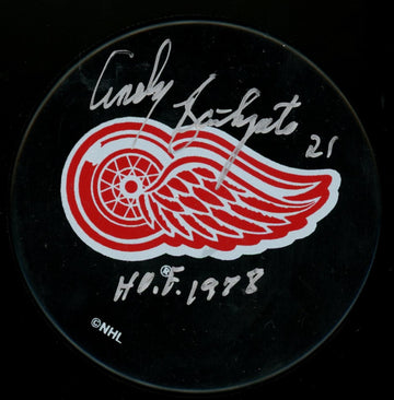 Andy Bathgate Signed Autographed Inscribed "HOF 1978" Puck JSA AK60749
