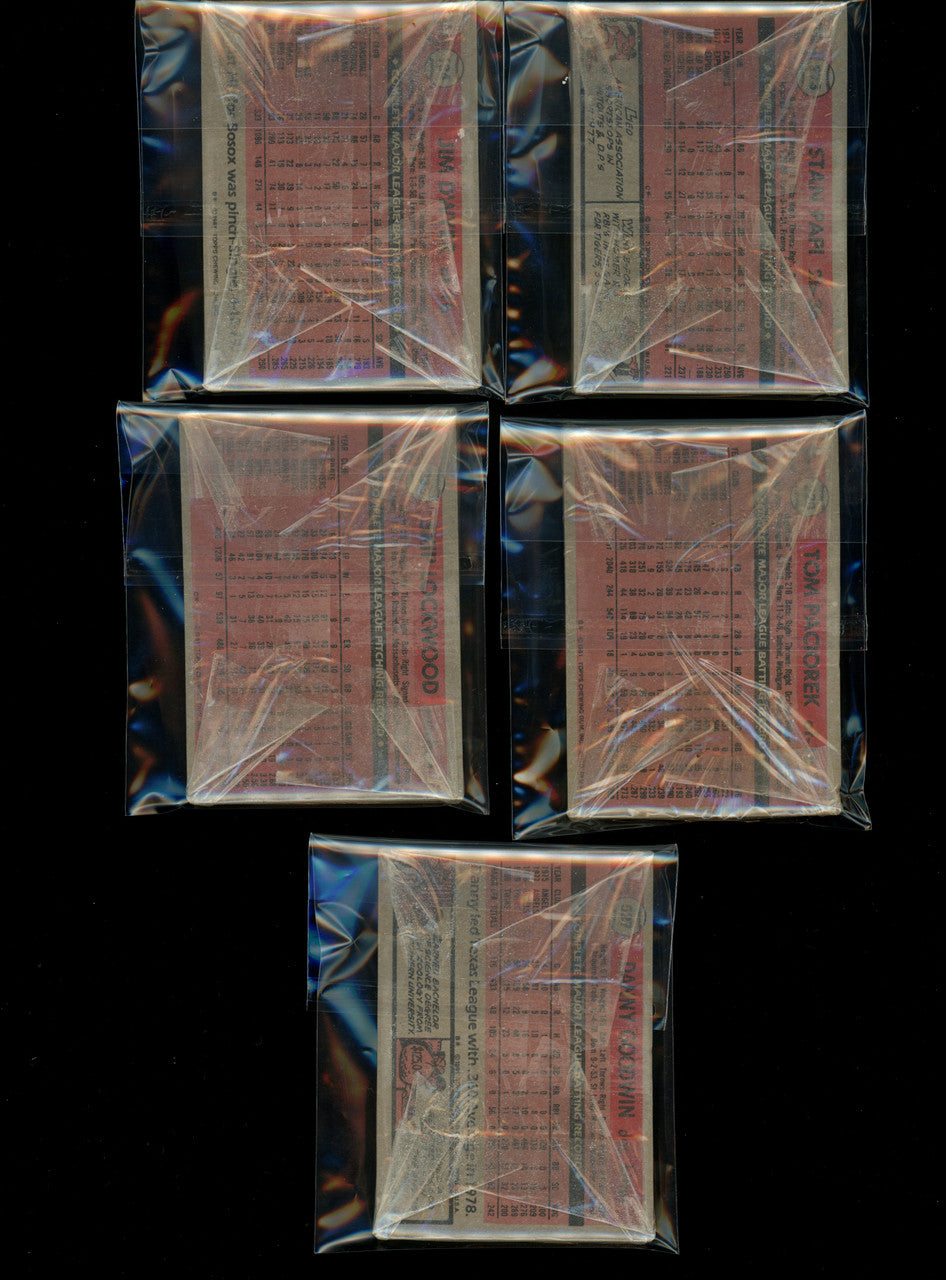 1981 Topps Baseball Grocery Cello 5-Pack Lot