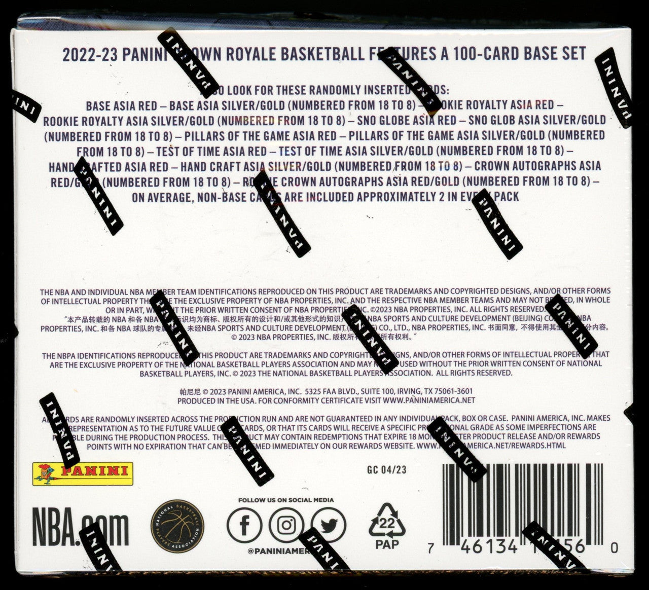 2022/23 Panini Crown Royale TMall Basketball Box
