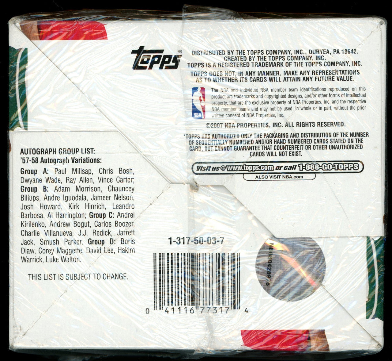 2007/08 Topps Basketball Target Exclusive Box
