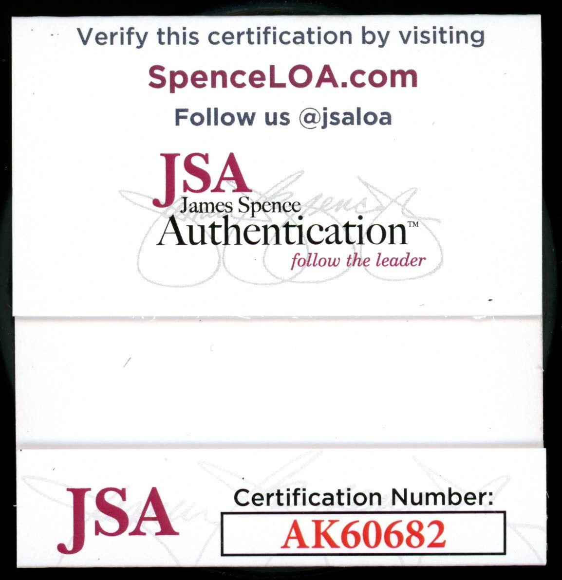 Steve Yzerman Signed Autographed Puck w/Card JSA AK60682