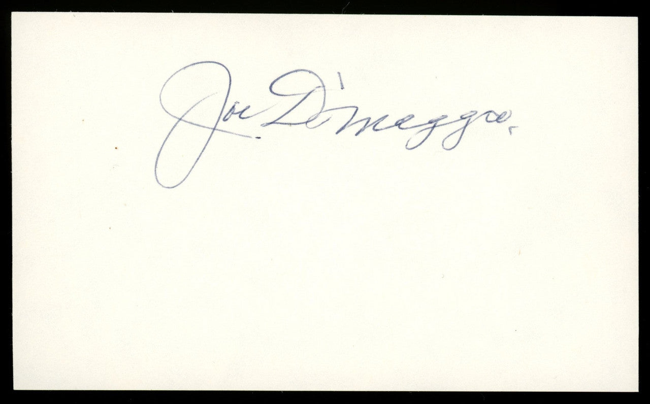 Joe DiMaggio Signed Autographed Index Card JSA LOA