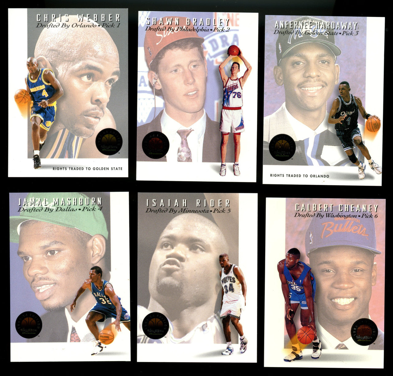 1993-94 Skybox Premium Draft Picks Partial Set (1-23) Webber Hardaway