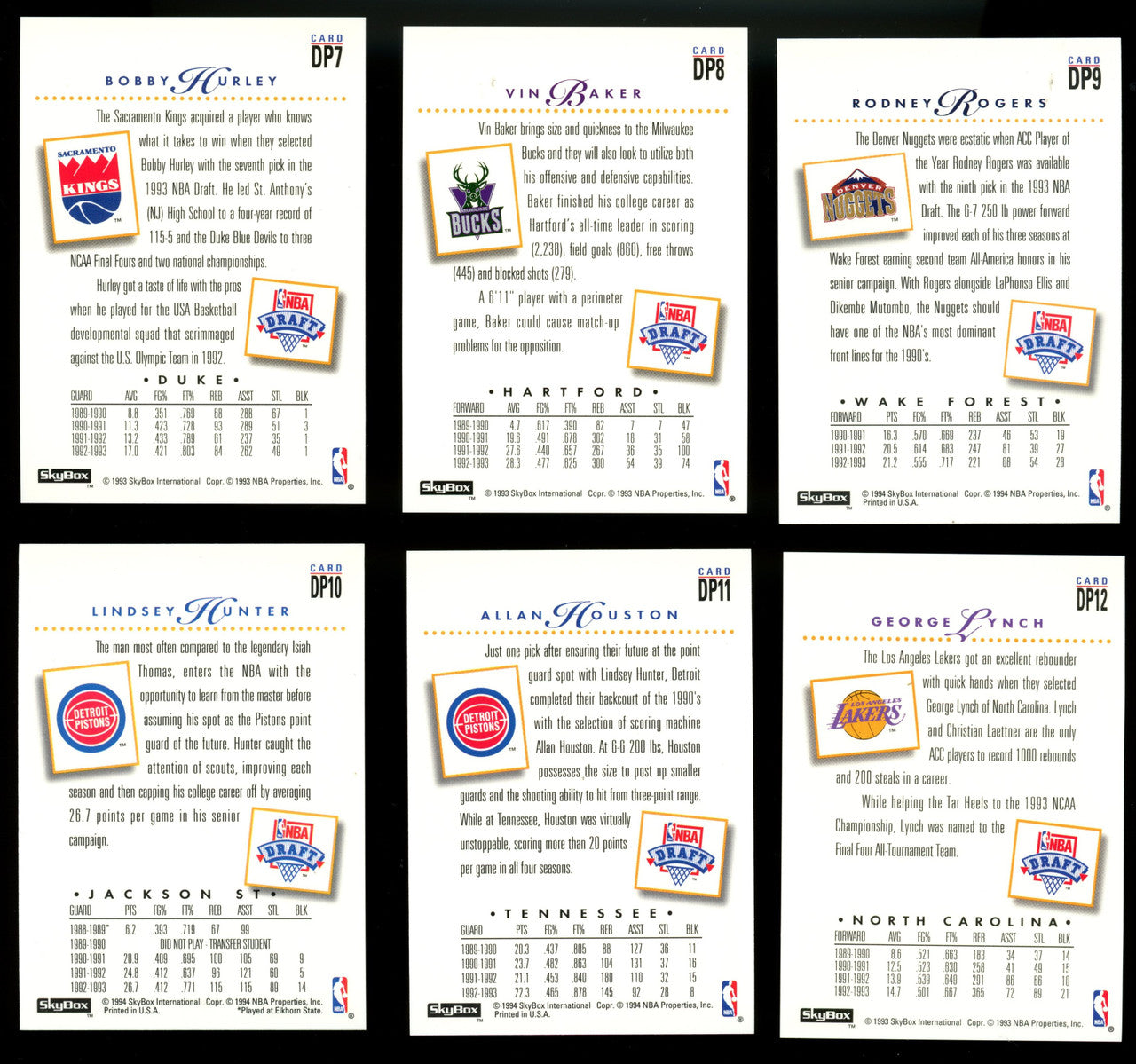 1993-94 Skybox Premium Draft Picks Partial Set (1-23) Webber Hardaway