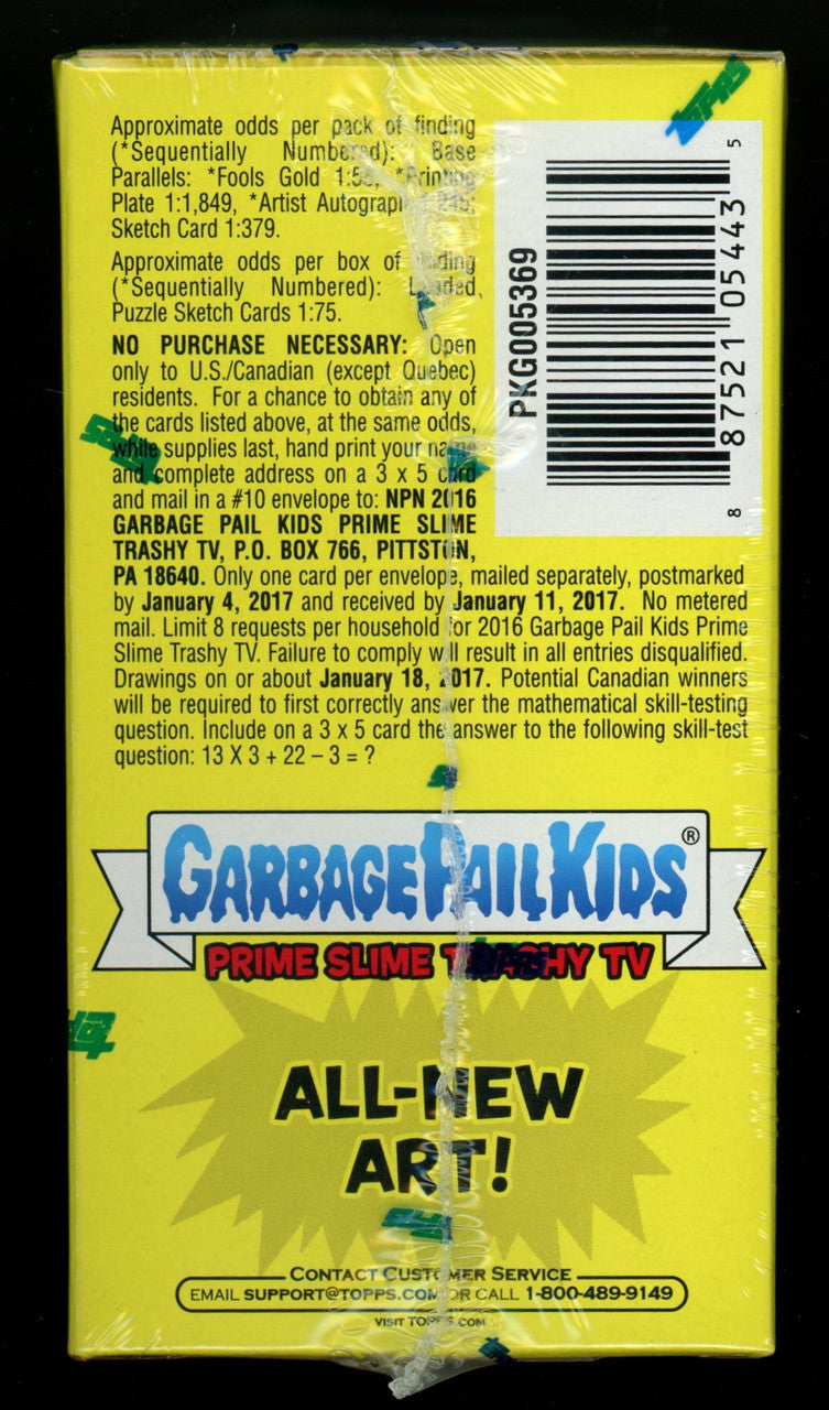 2016 Topps Garbage Pail Kids Prime Slime Trashy TV Blaster Box Factory Sealed