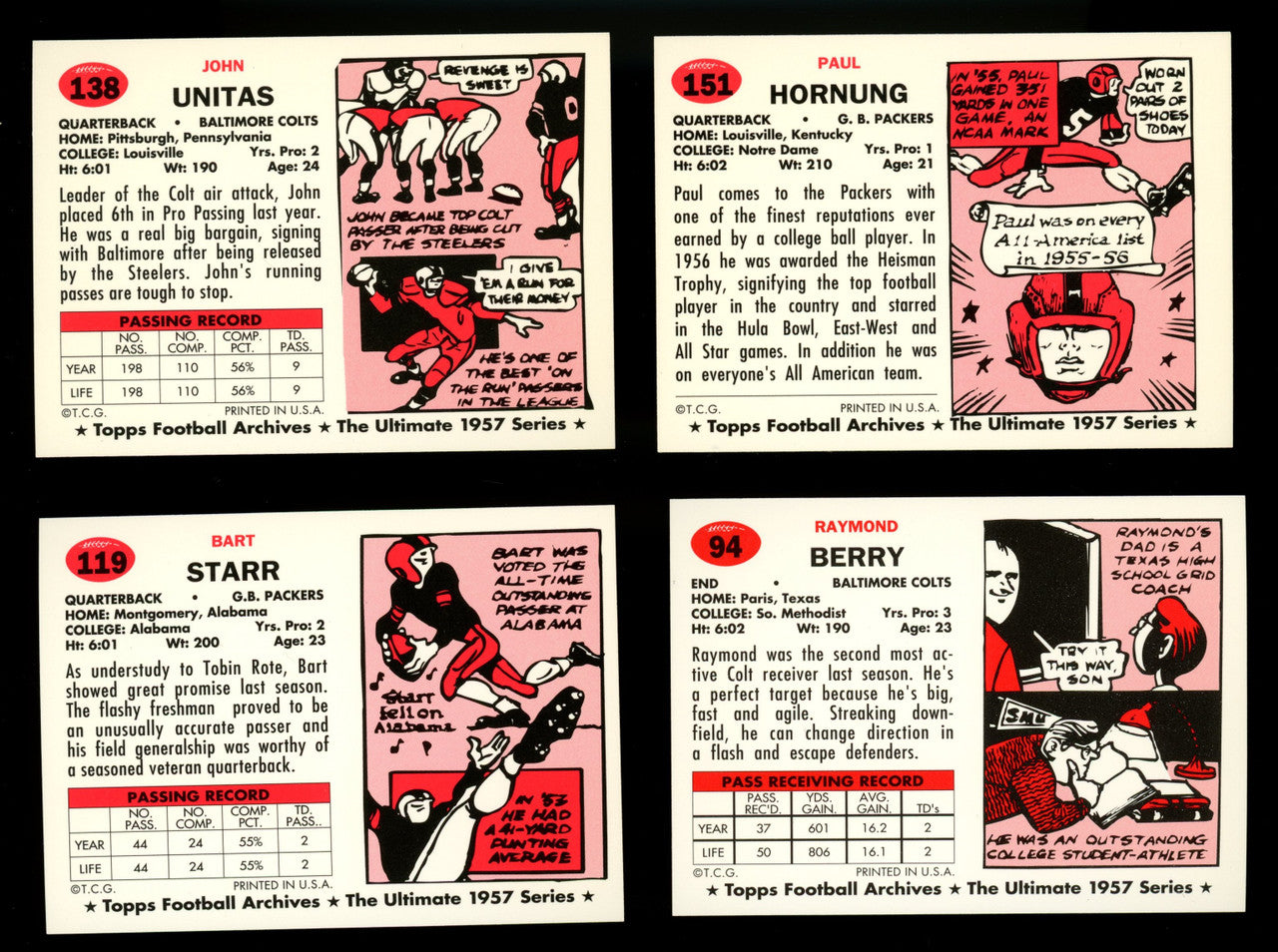 1994 Topps Archives 1957 Football Complete Set 154 Cards