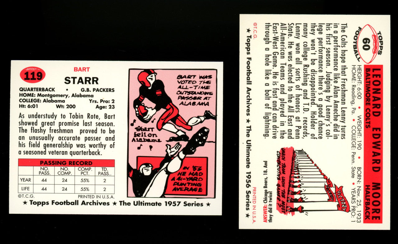 1994 Topps Archives 1956 & 1957 Football Gold Complete Sets 274 Cards